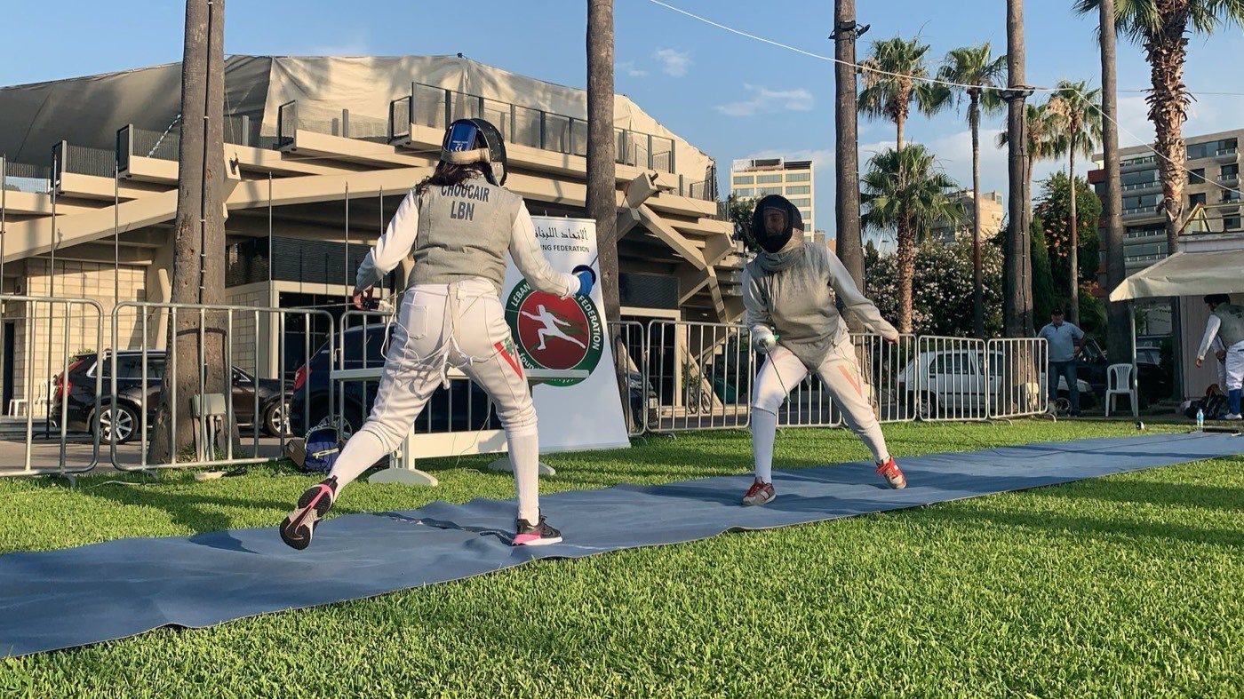Fencing bout at the 19.8 Beirut Global Sports Challenge